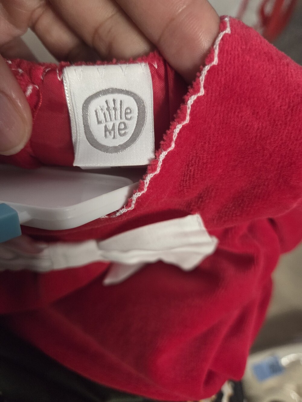 Red Baby Christmas Dress with White Bow - Picture 5 of 5